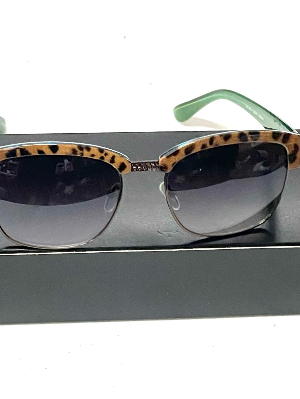 Women’s Leopard & Green Square Sunglasses Palm Harbor Optics - Picture 2 of 8